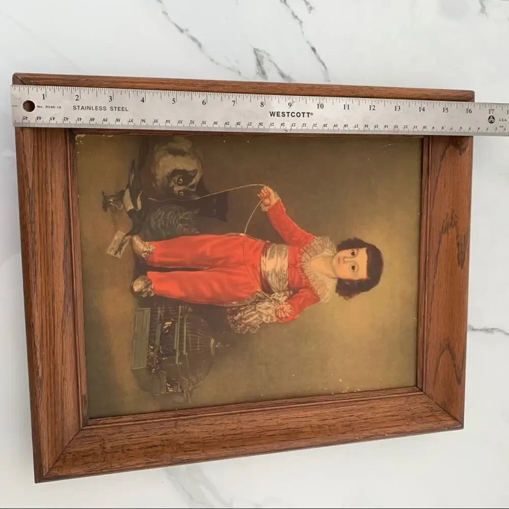 Vintage Red Boy Portrait Art